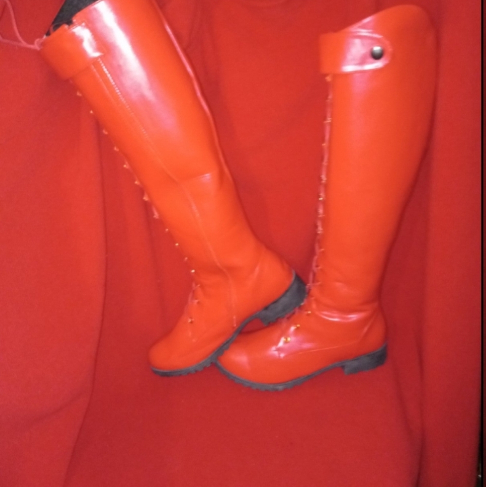 Red riding boots